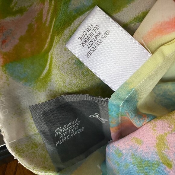 Simply Vera Chiffon Romantic Ruffle Abstract Prairie Sheer Flutter Blouse L - Picture 10 of 10